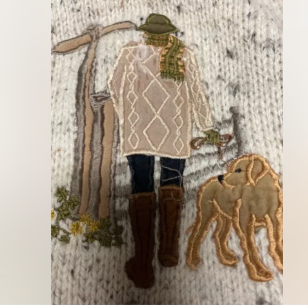 Acorn Women’s S Wool Sweater Woman With Dog Country Theme - Picture 4 of 7